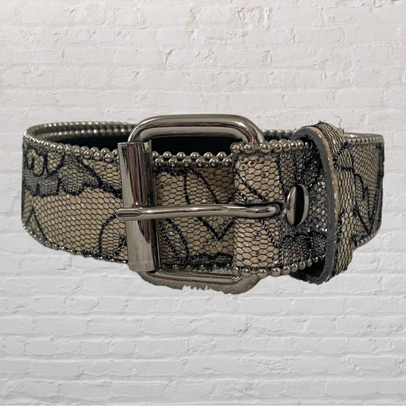 118. TILT Belt - Beige & Black Lace - Ladies Size Large - Picture 2 of 5